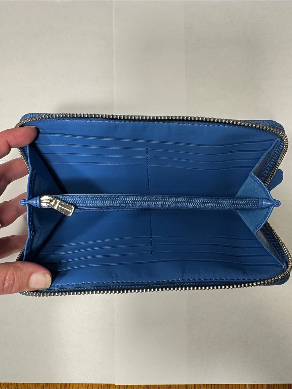Coach Signature Stripe Accordion Zip Wallet